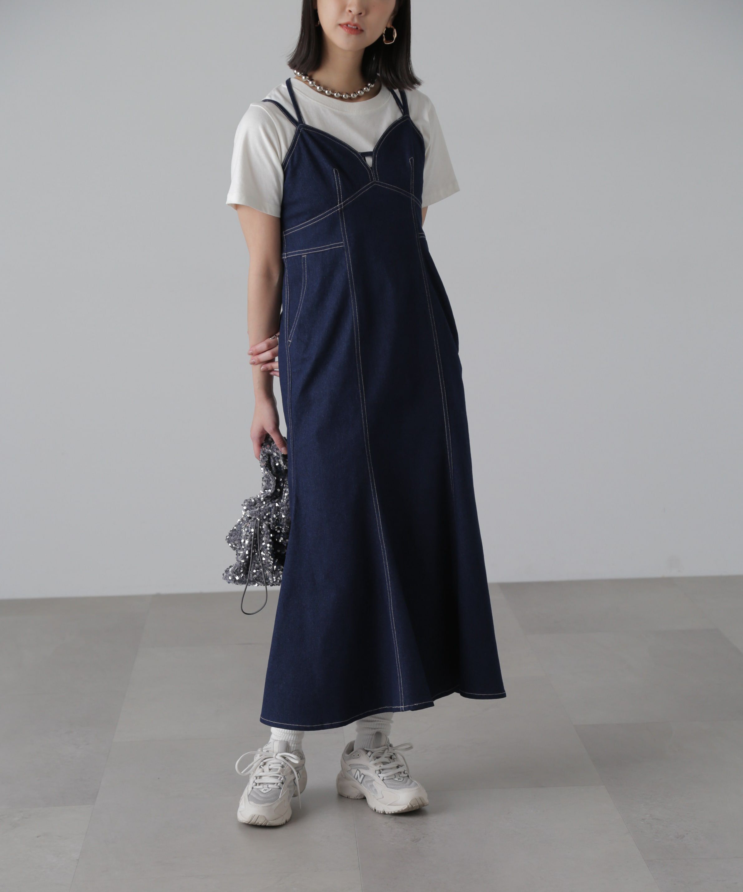  「ライトオンスデニムマーメイドキャミワンピース」|ワンピース|