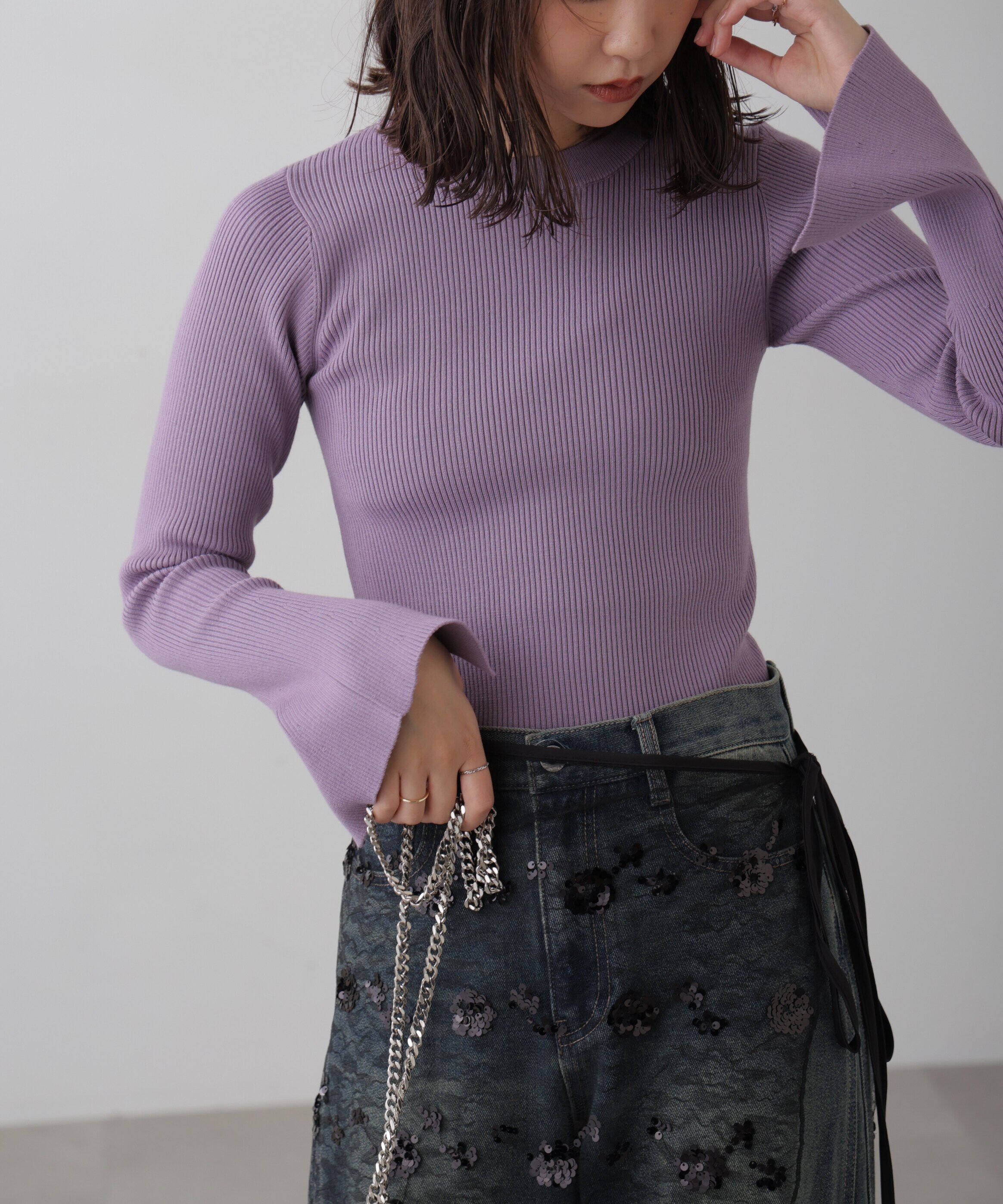  「〈洗える〉マシンウォッシャブルクルーネックニット」|ニット・セーター|