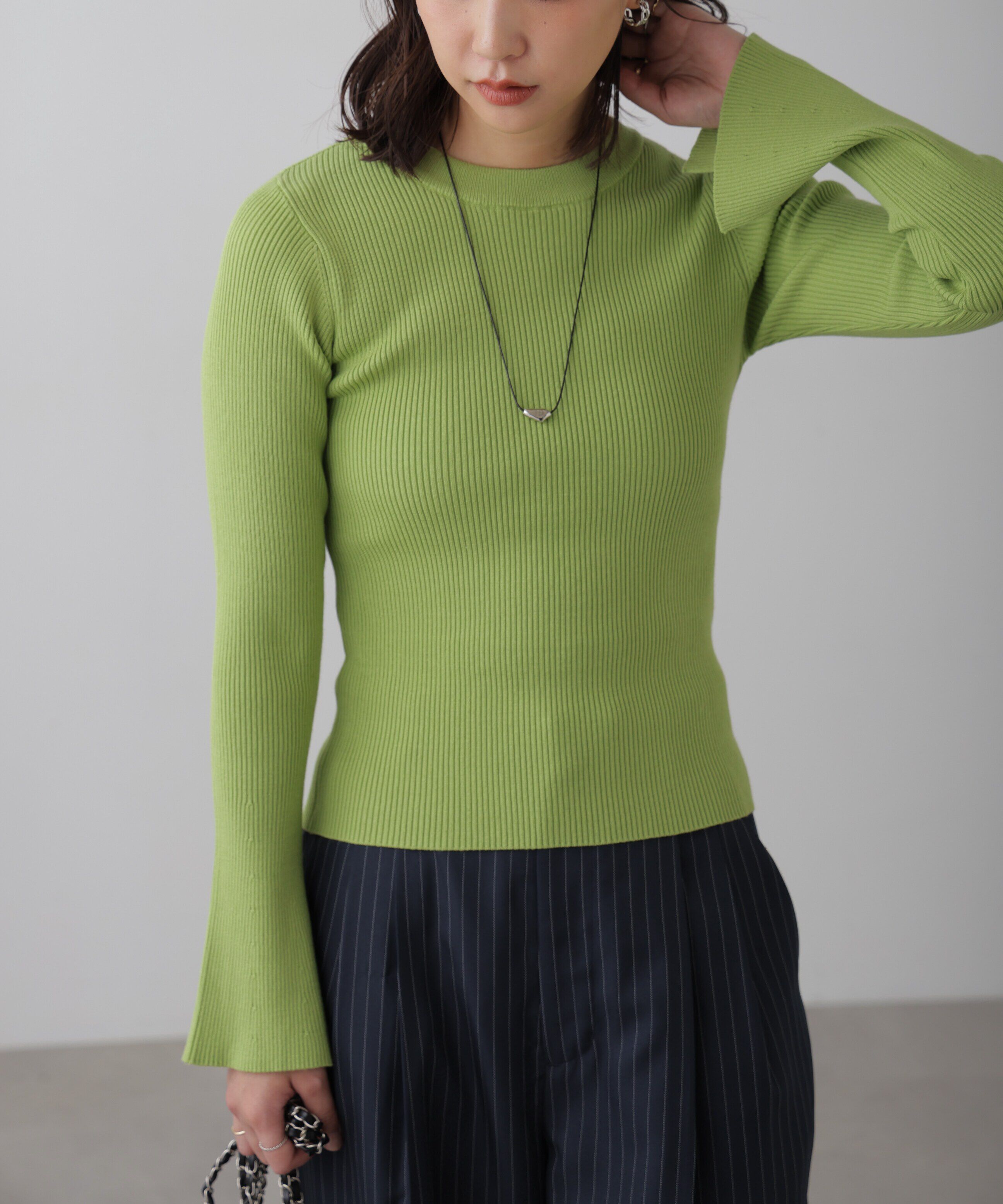  「〈洗える〉マシンウォッシャブルクルーネックニット」|ニット・セーター|