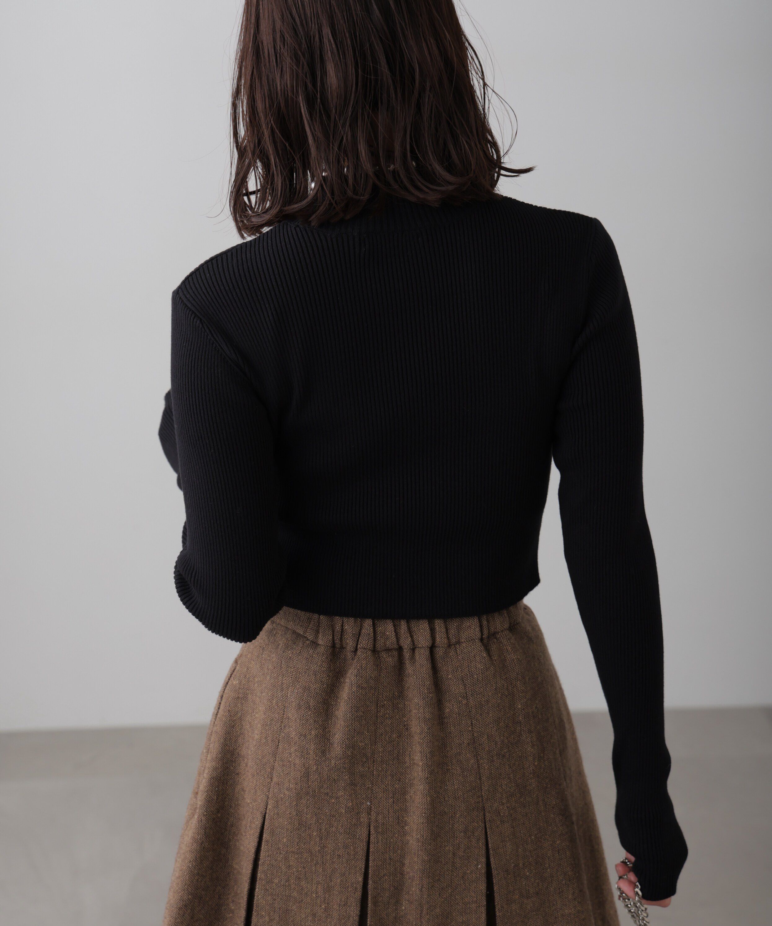  「〈洗える〉マシンウォッシャブルハイネックショート丈ニット」|ニット・セーター|