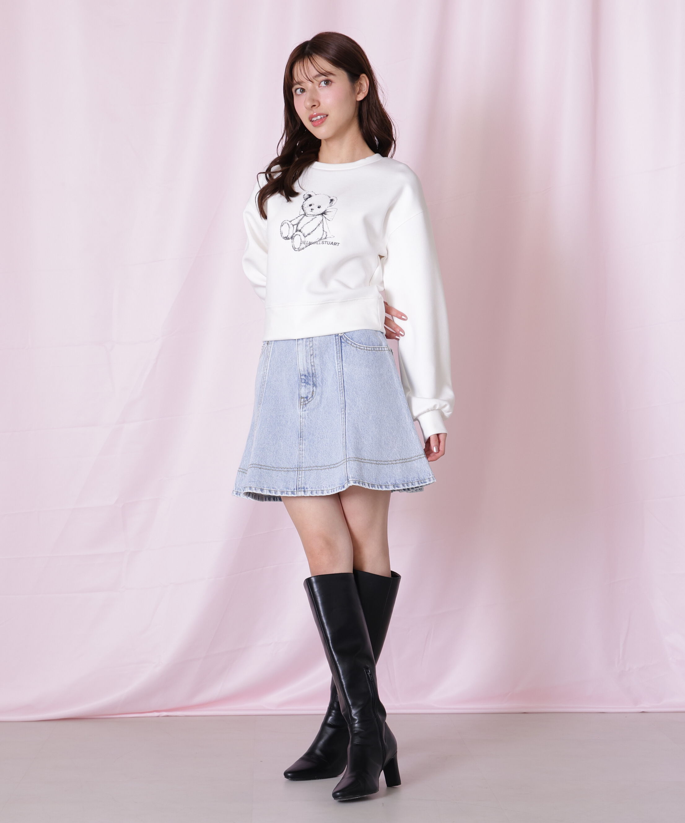  「ハートボタンフレアミニスカート」|スカート|