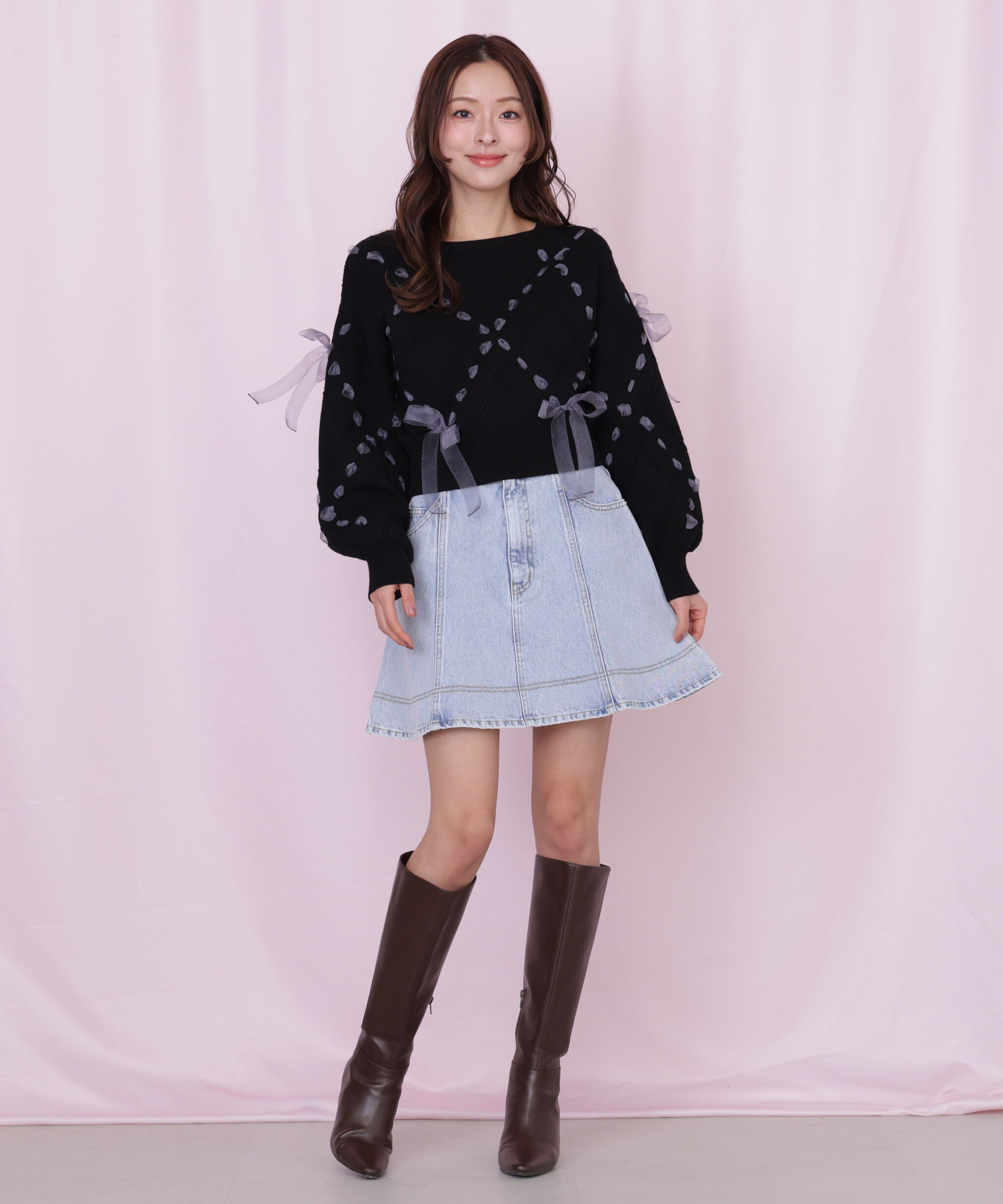  「ハートボタンフレアミニスカート」|スカート|