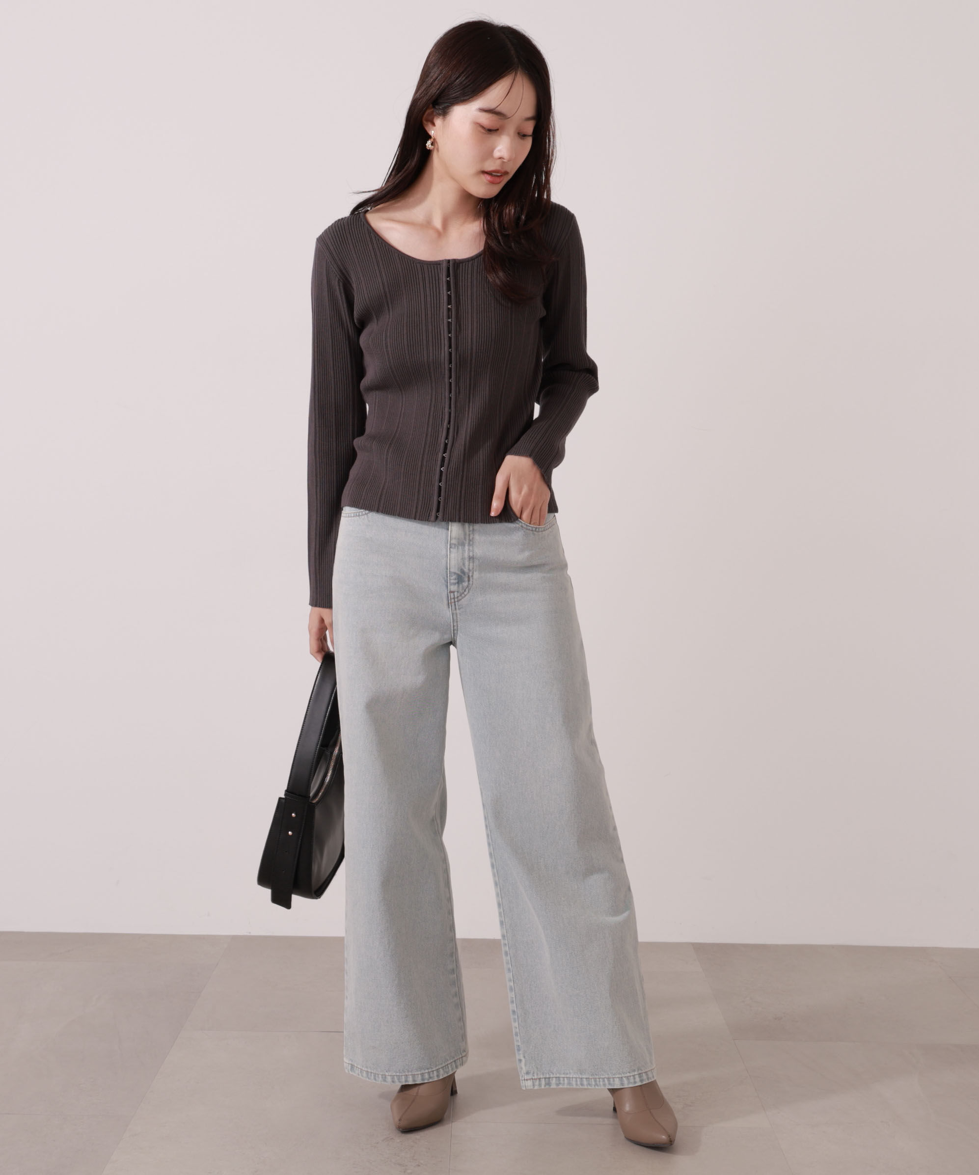 PROPORTION BODY DRESSING「＜ウォッシャブル＞フロントホックニット」|ニット・セーター|