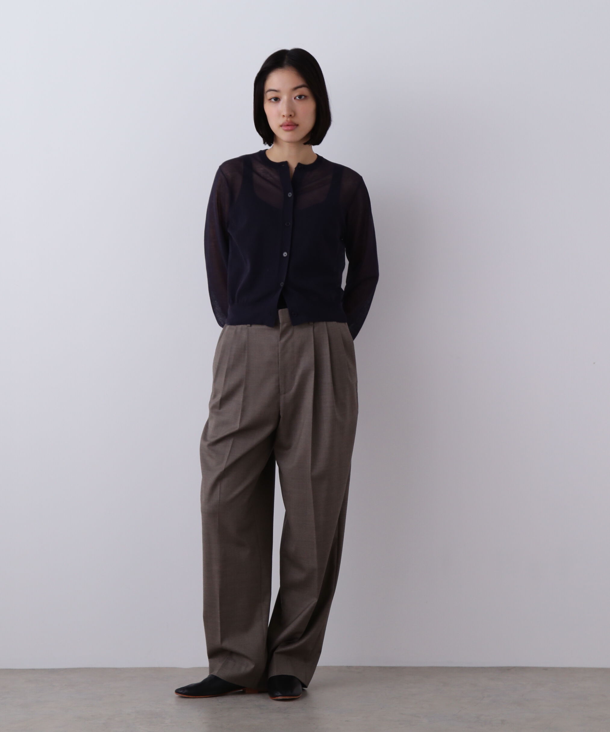 YLEVE 「YLEVE / SUPER120'S CHAMBRAY WOOL 3TACK TROUSERS」|その他|ブラウン