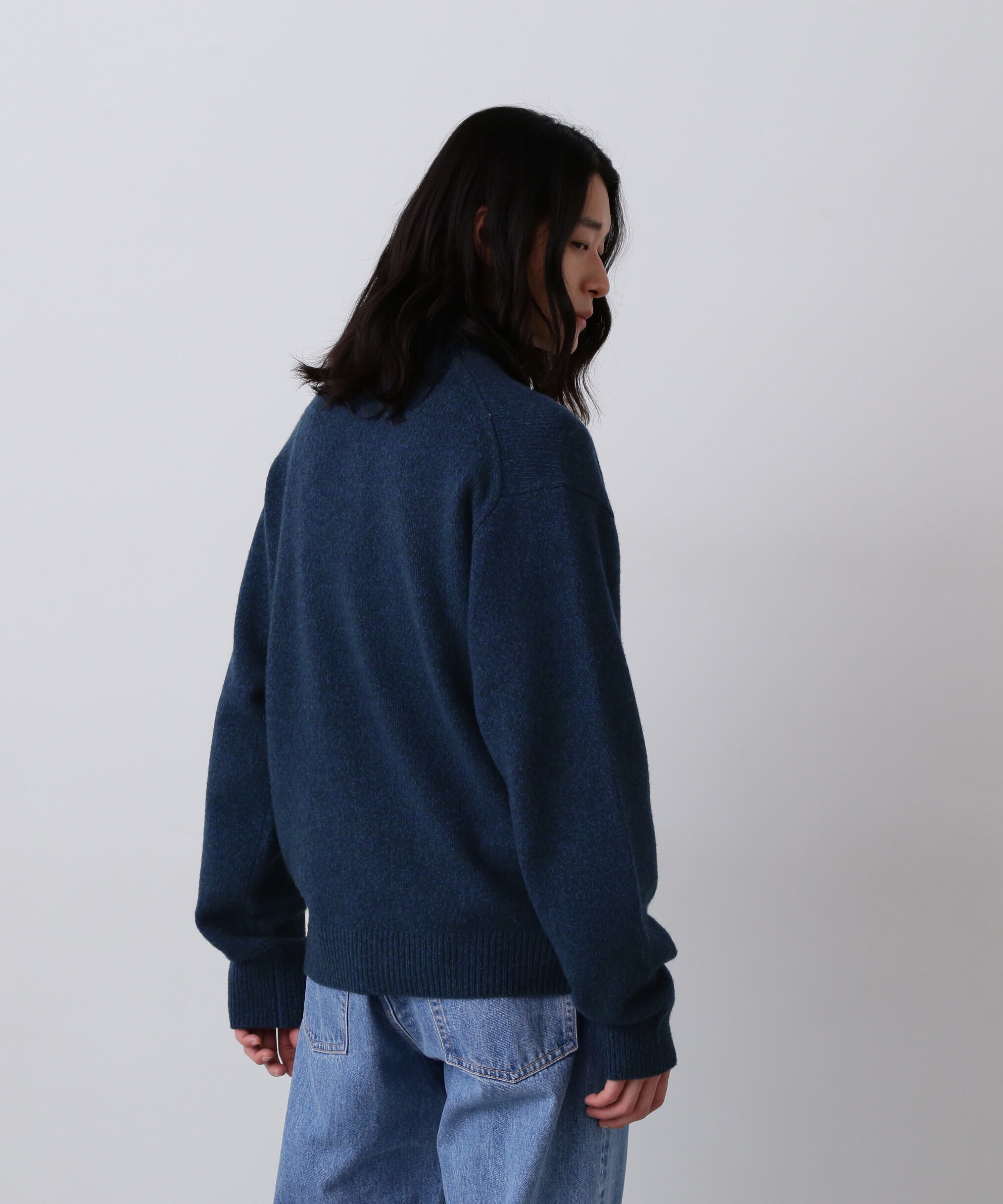 YLEVE 「YLEVE / WOOL CASHMERE MELANGE KNIT HALF ZIP PULL OVER」|ニット・セーター|