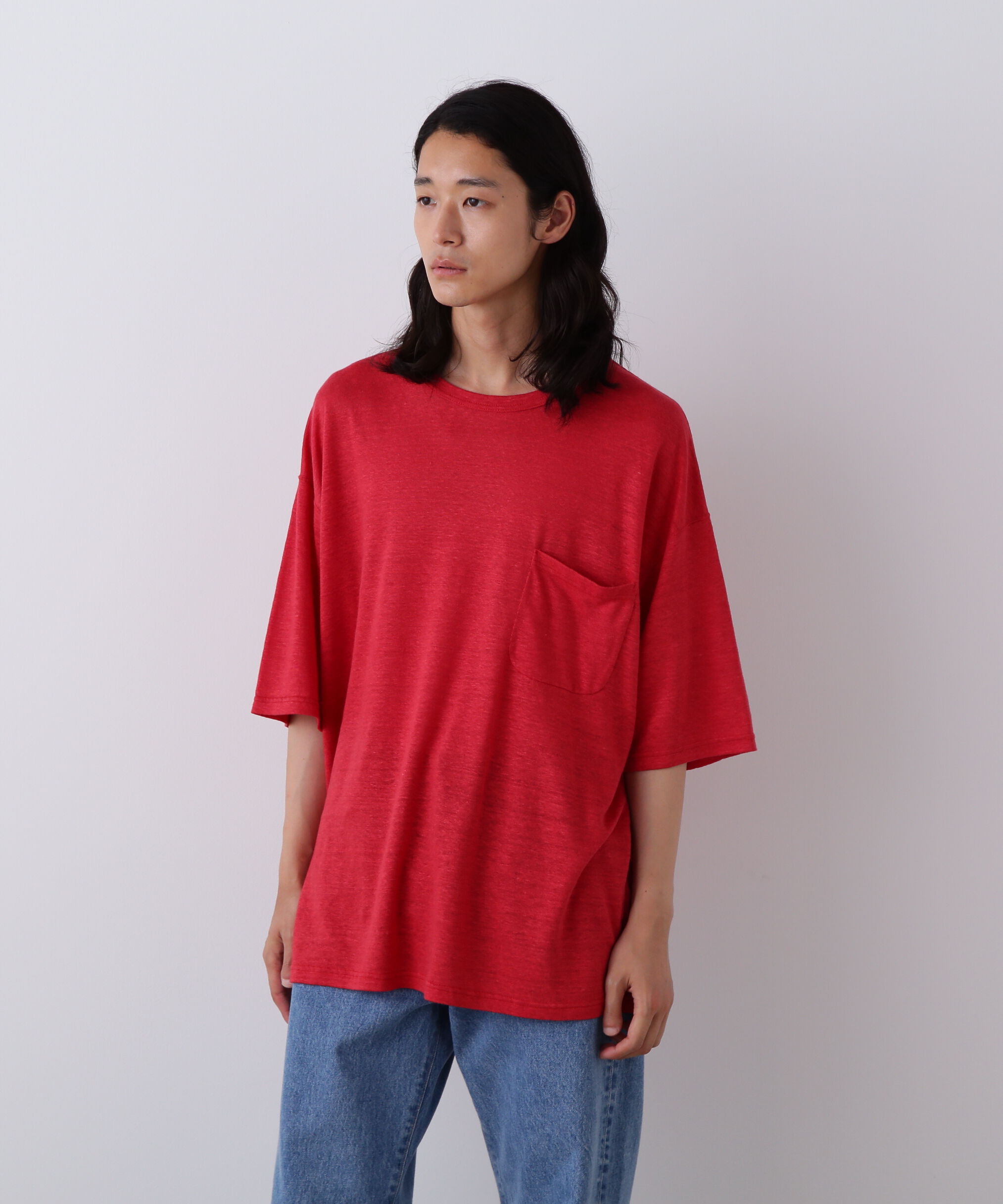 YLEVE 「YLEVE / LINEN POCKET T-SHIRT」|Tシャツ・カットソー|レッド
