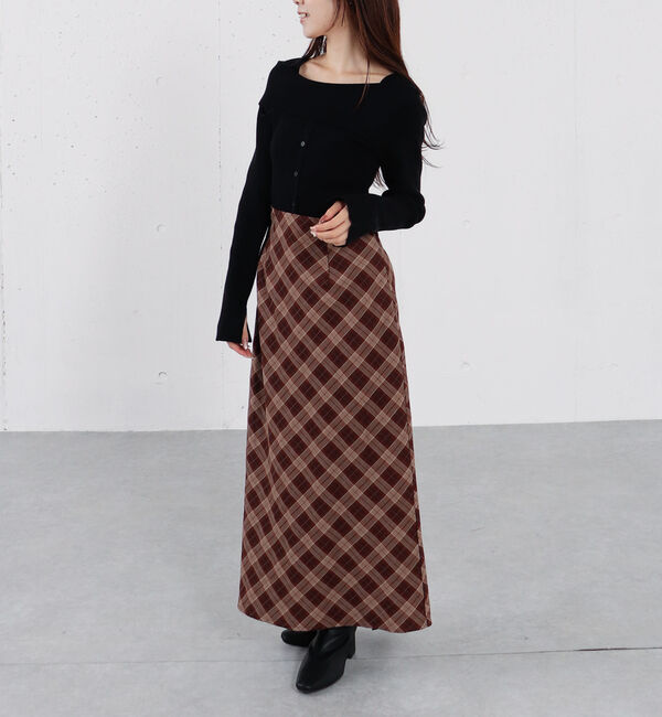 archives「バイアスチェックナロースカート」|スカート|