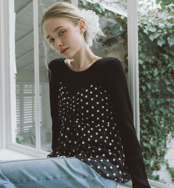 archives「フラワー刺繍ビスチェ&times;リブニットプルオーバーＳＥＴ」|カーディガン|