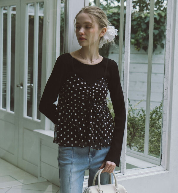 archives「フラワー刺繍ビスチェ&times;リブニットプルオーバーＳＥＴ」|カーディガン|