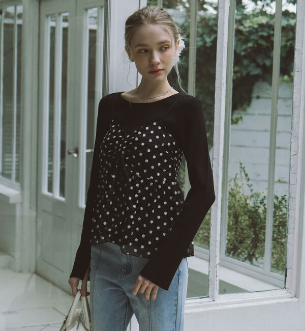 archives「フラワー刺繍ビスチェ&times;リブニットプルオーバーＳＥＴ」|カーディガン|