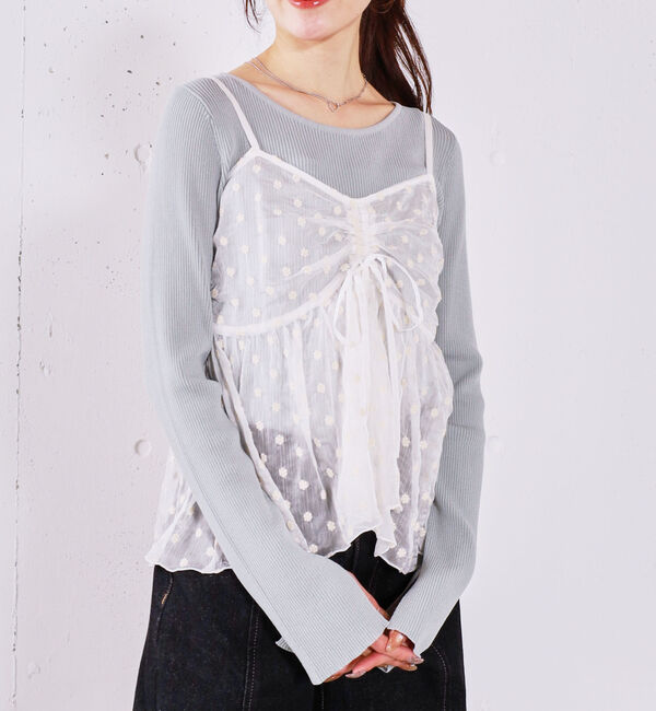 archives「フラワー刺繍ビスチェ&times;リブニットプルオーバーＳＥＴ」|カーディガン|