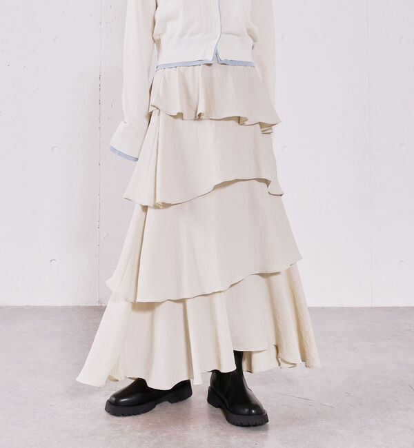 archives「コットンライクフリルティアードスカート」|スカート|GREIGE