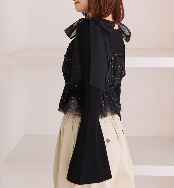 archives「ラインストーンチュールビスチェ&times;リブニットＳＥＴ」|カーディガン|