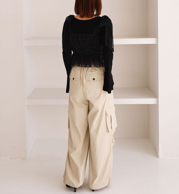 archives「ラインストーンチュールビスチェ&times;リブニットＳＥＴ」|カーディガン|