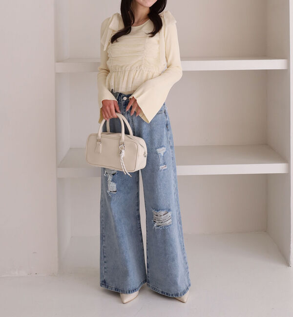 archives「ラインストーンチュールビスチェ&times;リブニットＳＥＴ」|カーディガン|