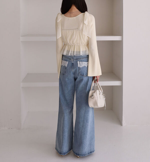 archives「ラインストーンチュールビスチェ&times;リブニットＳＥＴ」|カーディガン|