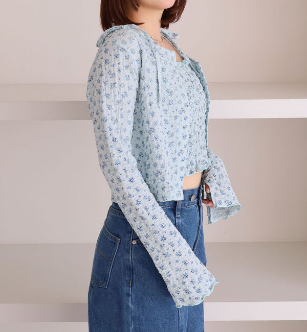 archives「小花柄シャーリングビスチェカットアンサンブル」|カーディガン|