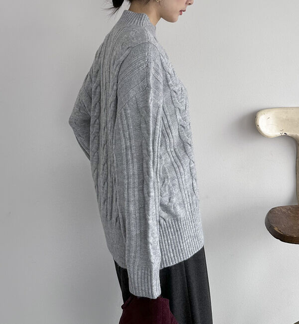 Doux archives「ケーブルハイネックニットプルオーバー」|ニット・セーター|