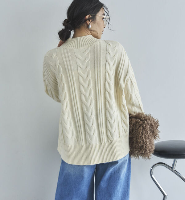 Doux archives「ケーブルハイネックニットプルオーバー」|ニット・セーター|