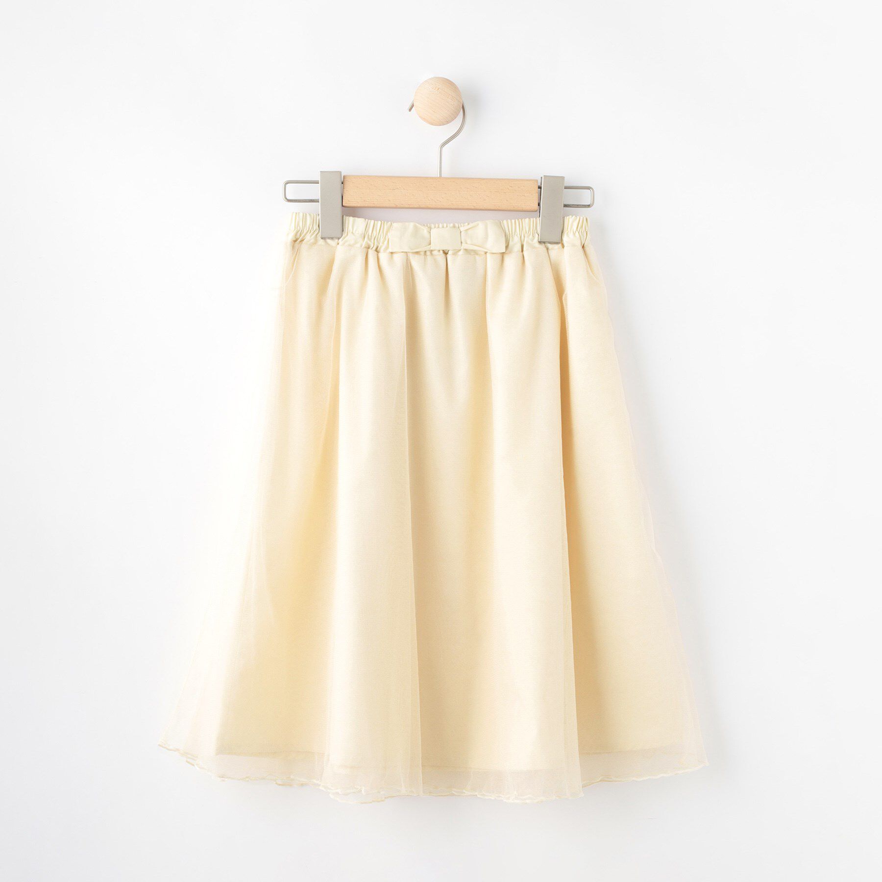 SHOO･LA･RUE「【100-140cm/プチセレ】ラメチュールスカート」|スカート|アイボリー(004)