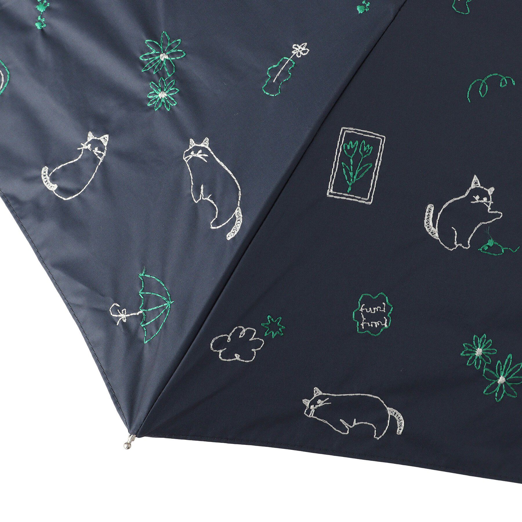 SHOO･LA･RUE「【晴雨兼用】ミニサニーキャット刺繍折りたたみ傘【because】」|傘|