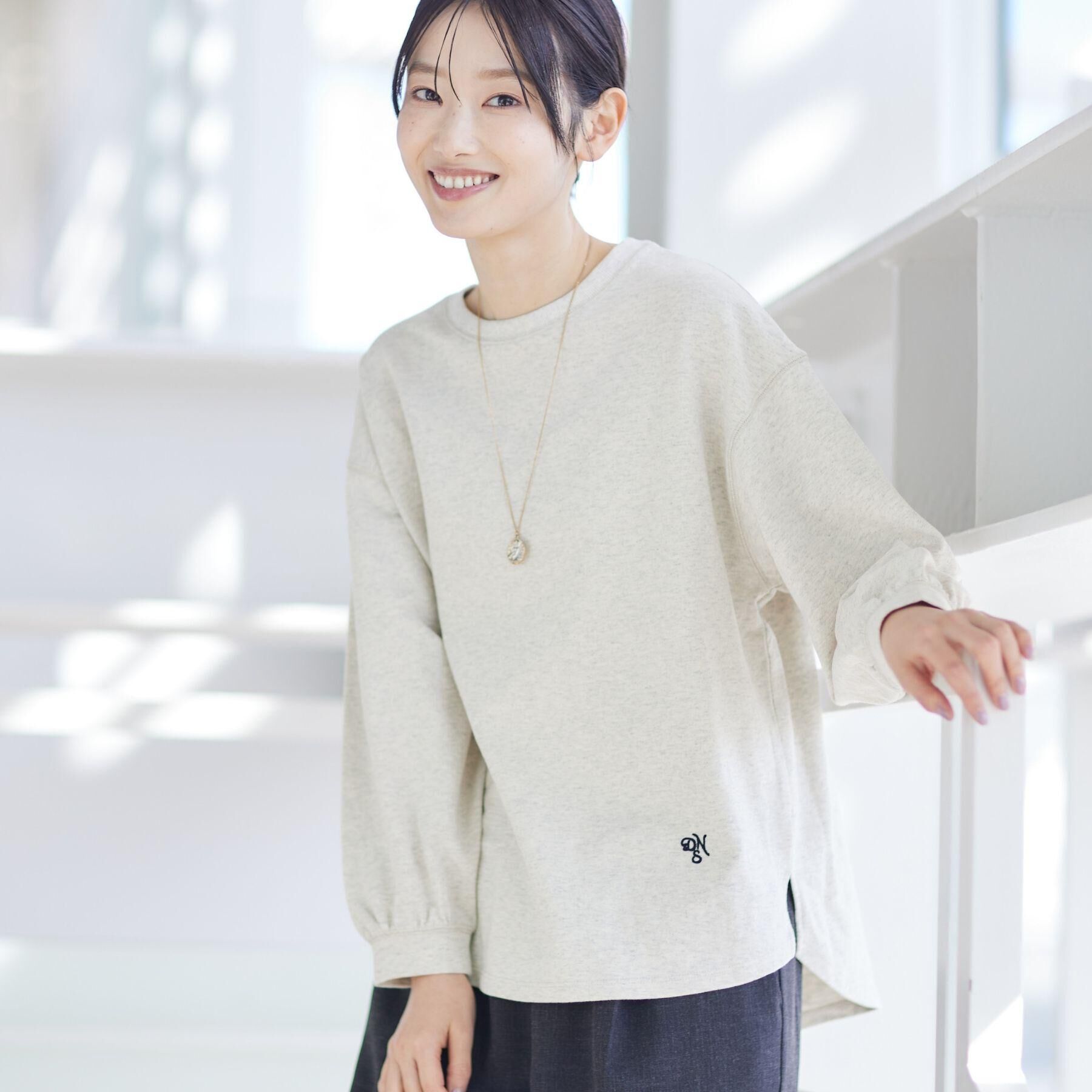 Dessin「【360度可愛い・洗える】バックヘンリーカットソー」|Tシャツ・カットソー|ライトベージュ(05