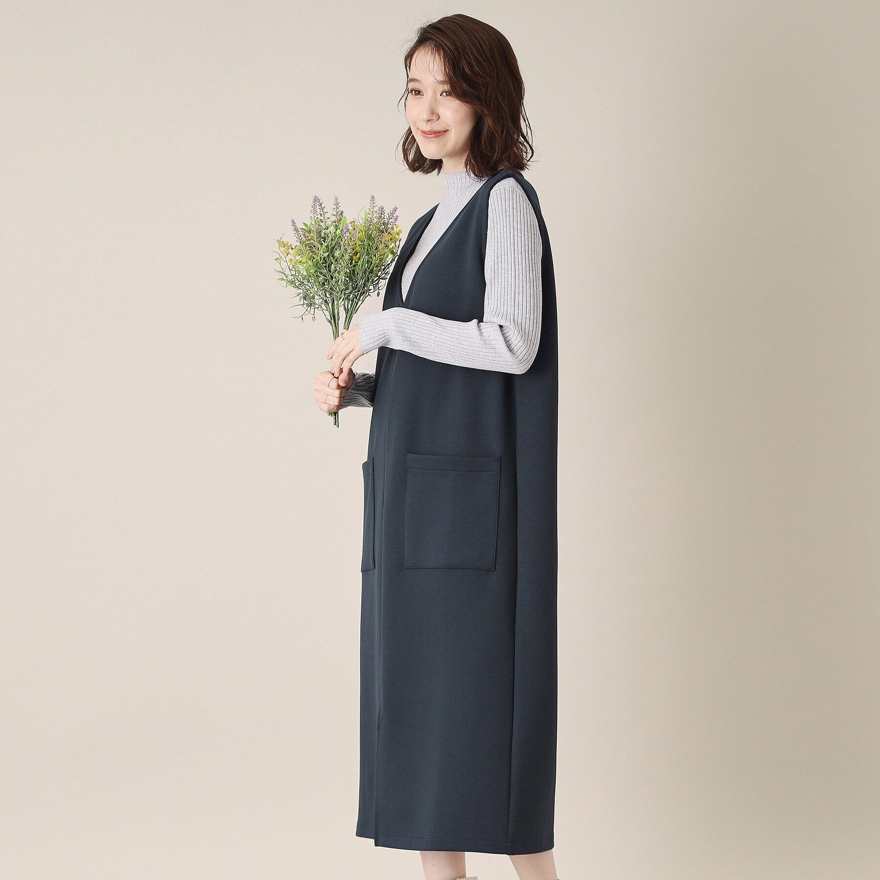 ITS&rsquo;DEMO「【手洗い可】ダンボールジャージージャンスカ」|ワンピース|