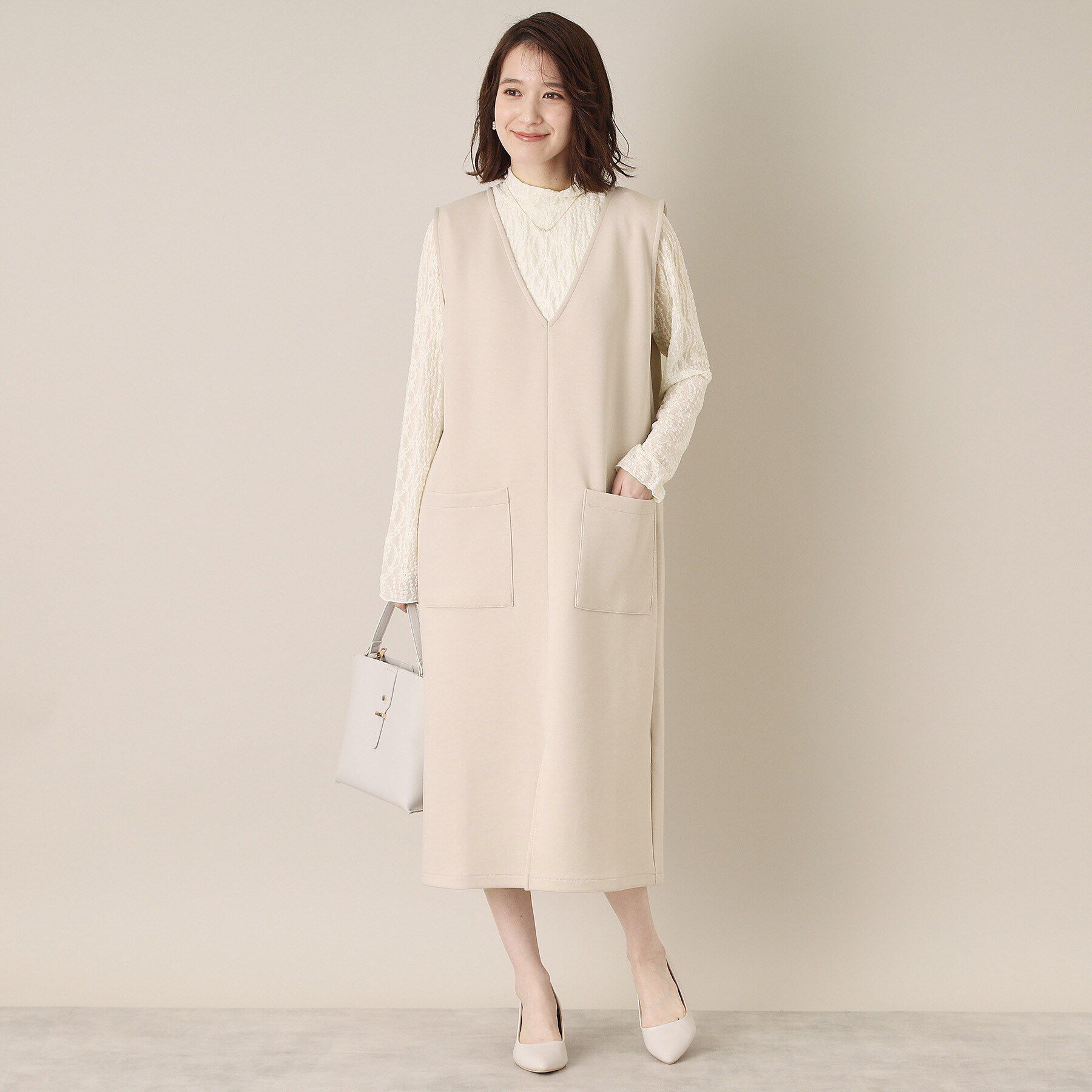 ITS&rsquo;DEMO「【手洗い可】ダンボールジャージージャンスカ」|ワンピース|