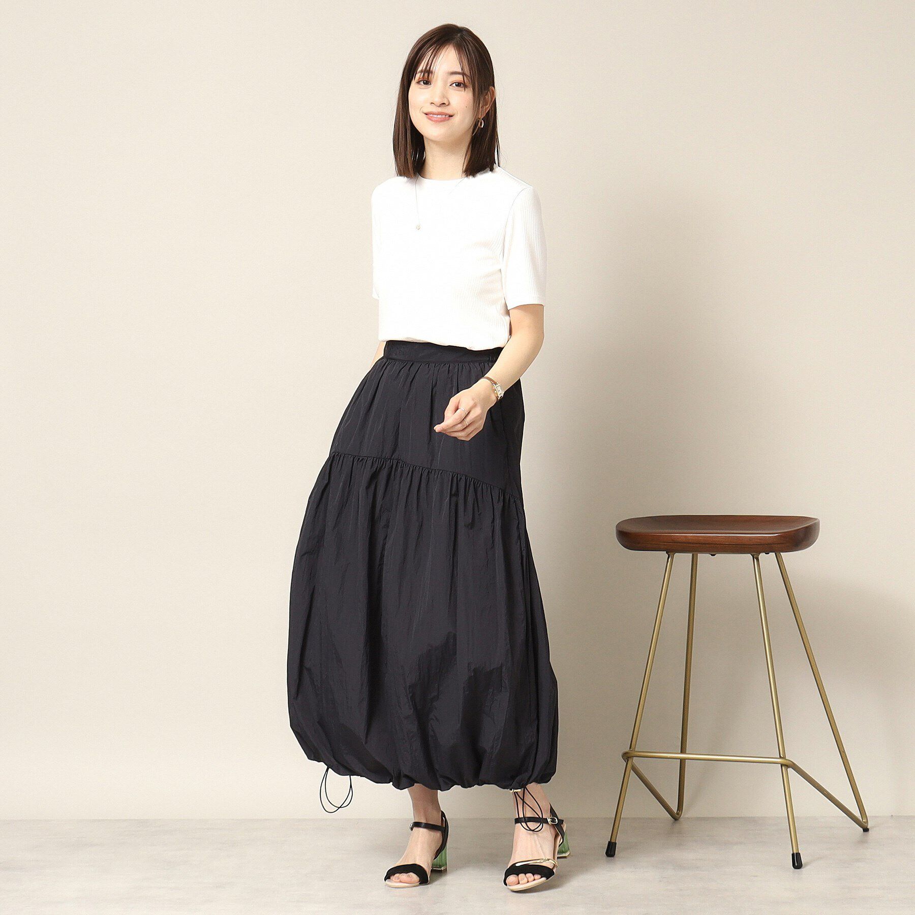 ITS&rsquo;DEMO「【後ろウエストゴム／手洗い可】バルーンスカート」|スカート|