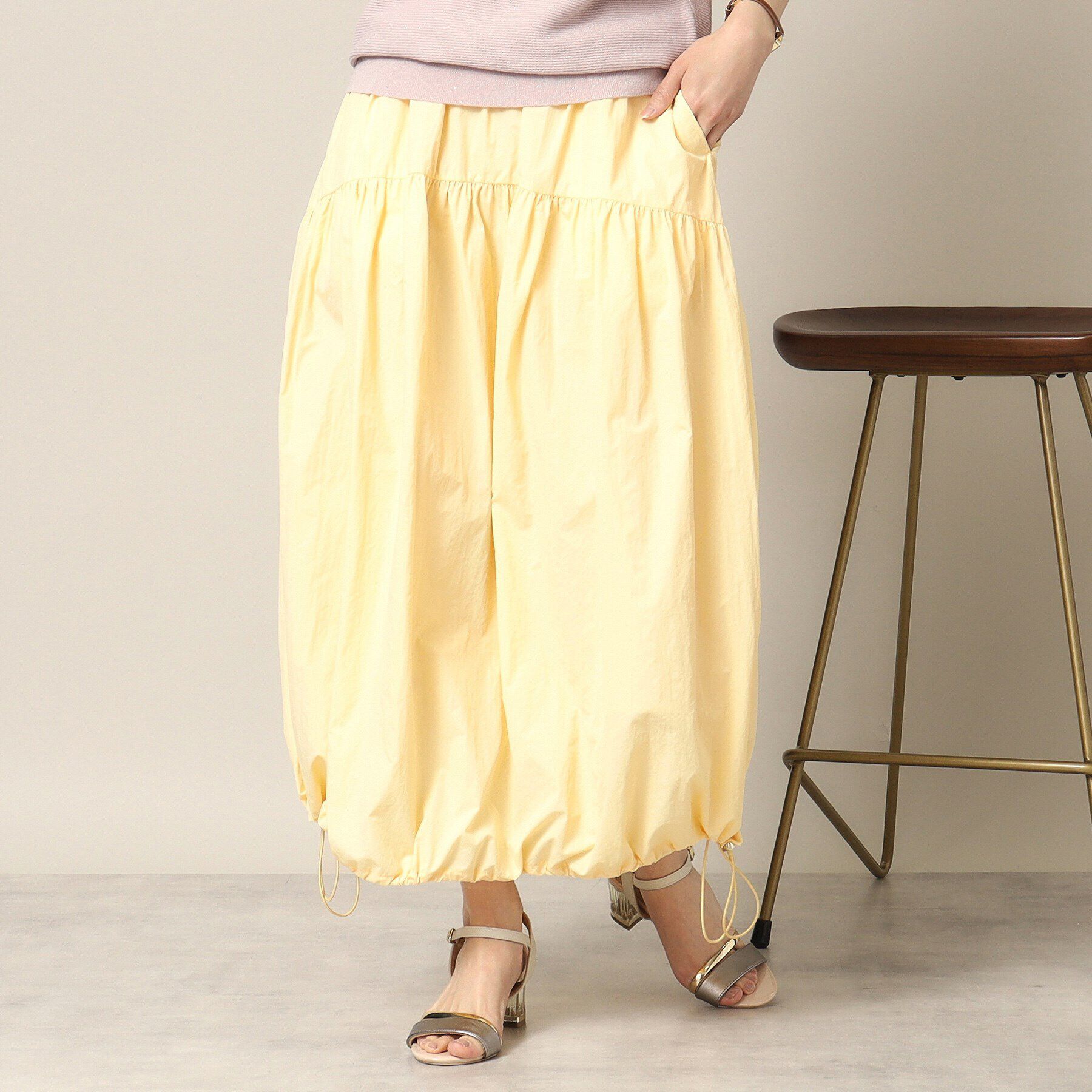 ITS&rsquo;DEMO「【後ろウエストゴム／手洗い可】バルーンスカート」|スカート|イエロー(031)