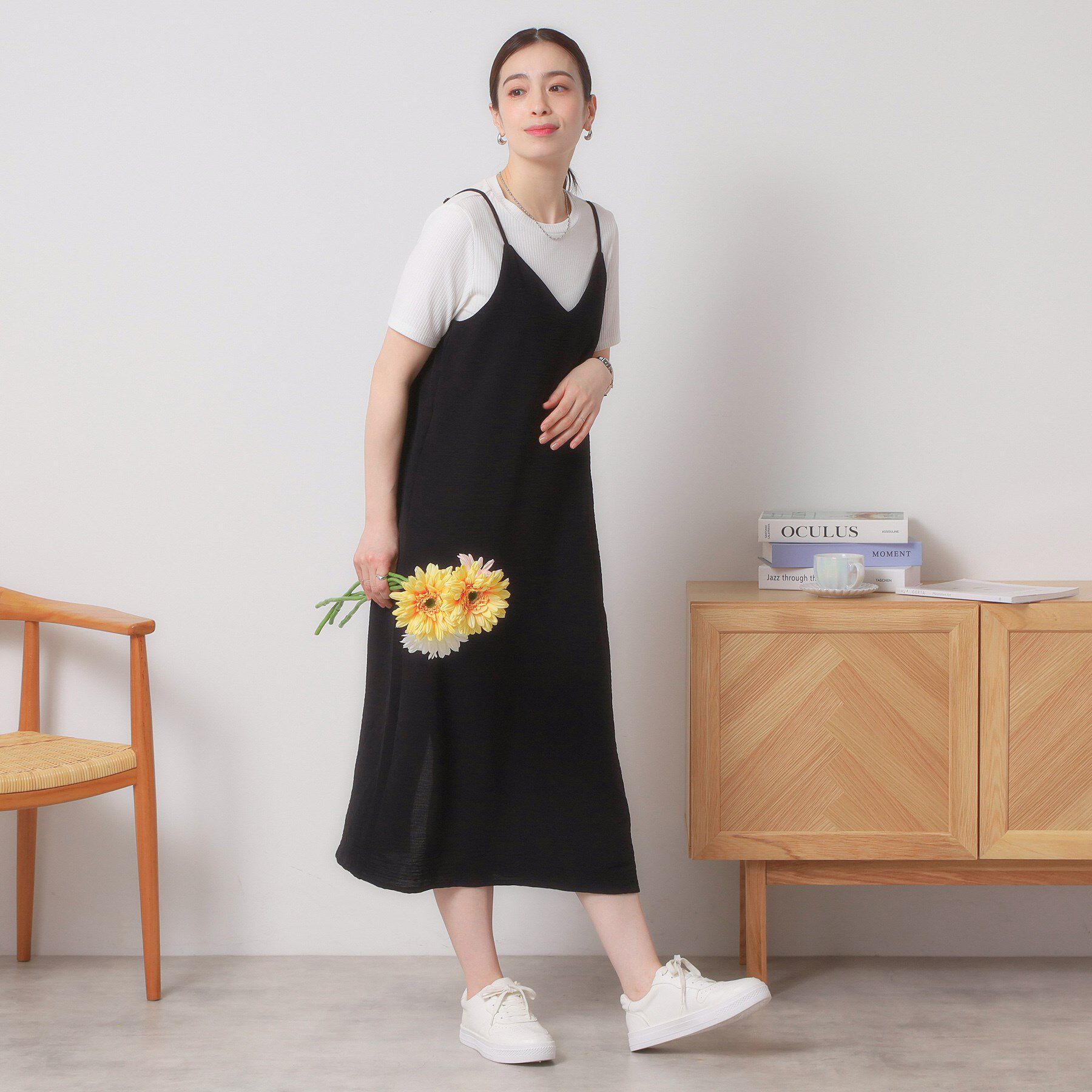 ITS&rsquo;DEMO「【接触冷感／吸水速乾／洗濯機OK／イージーケア】ジレ&times;キャミワンピースセット＜ラク服シリーズ＞」|ワンピース|