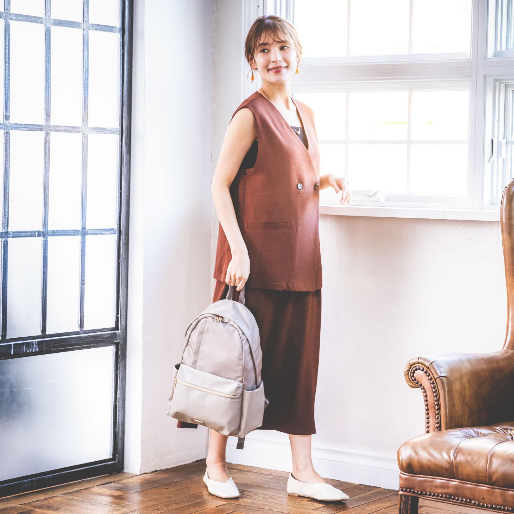 ITS&rsquo;DEMO「【接触冷感／吸水速乾／洗濯機OK／イージーケア】ジレ&times;キャミワンピースセット＜ラク服シリーズ＞」|ワンピース|