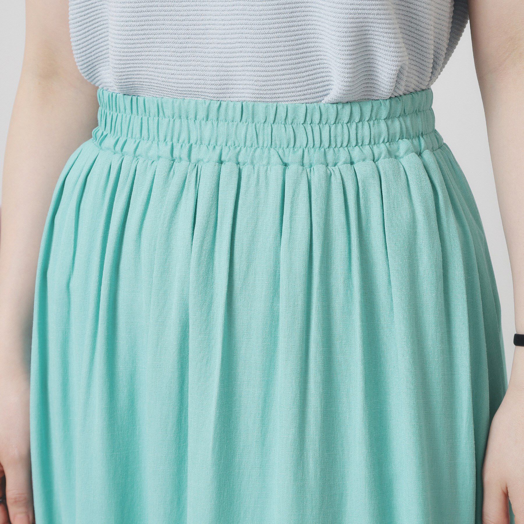 ITS&rsquo;DEMO「【ウエストゴム／手洗い可】強撚スラブスカート」|スカート|