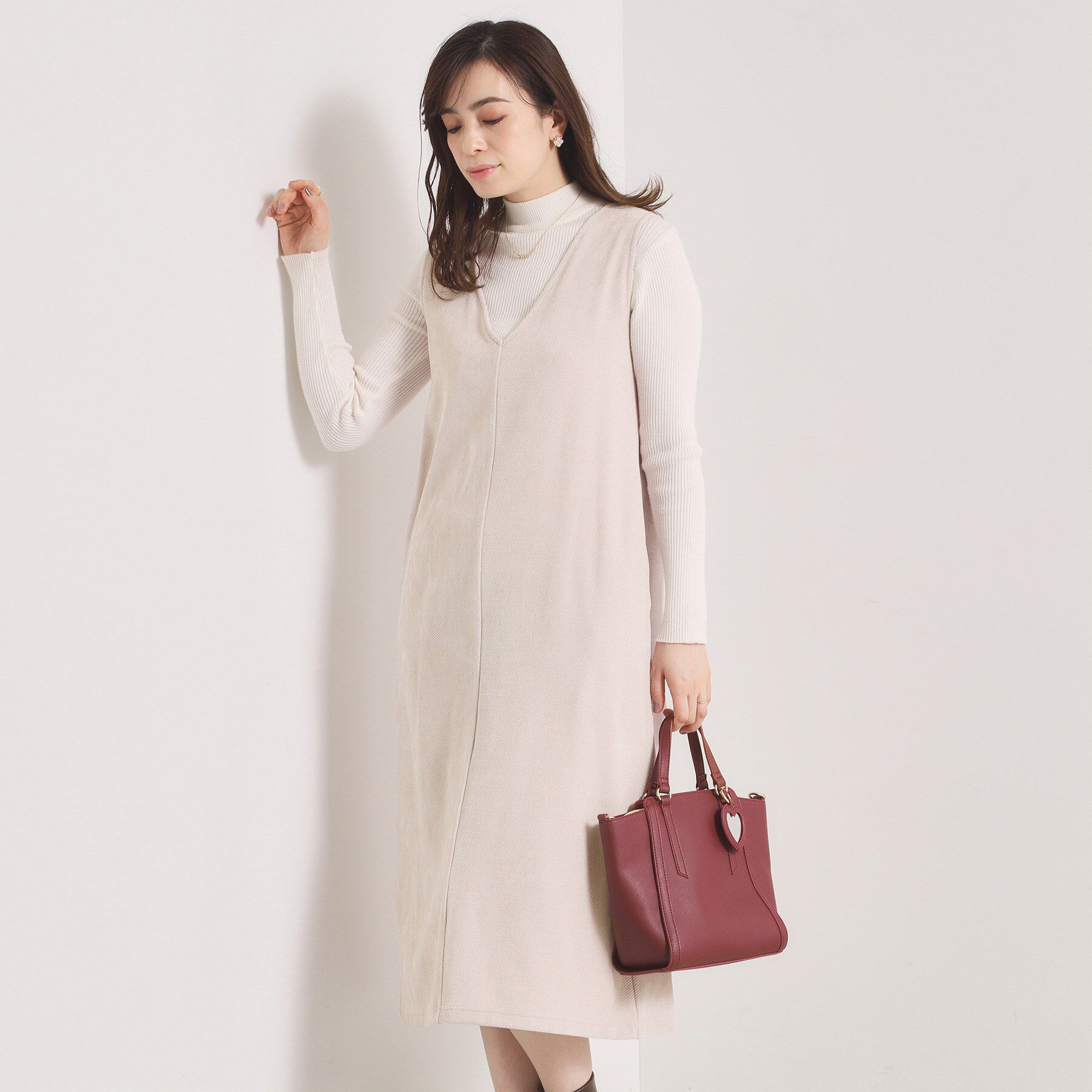 ITS&rsquo;DEMO「【手洗い可】カットツイルジャンスカ」|ワンピース|グレージュ(050)