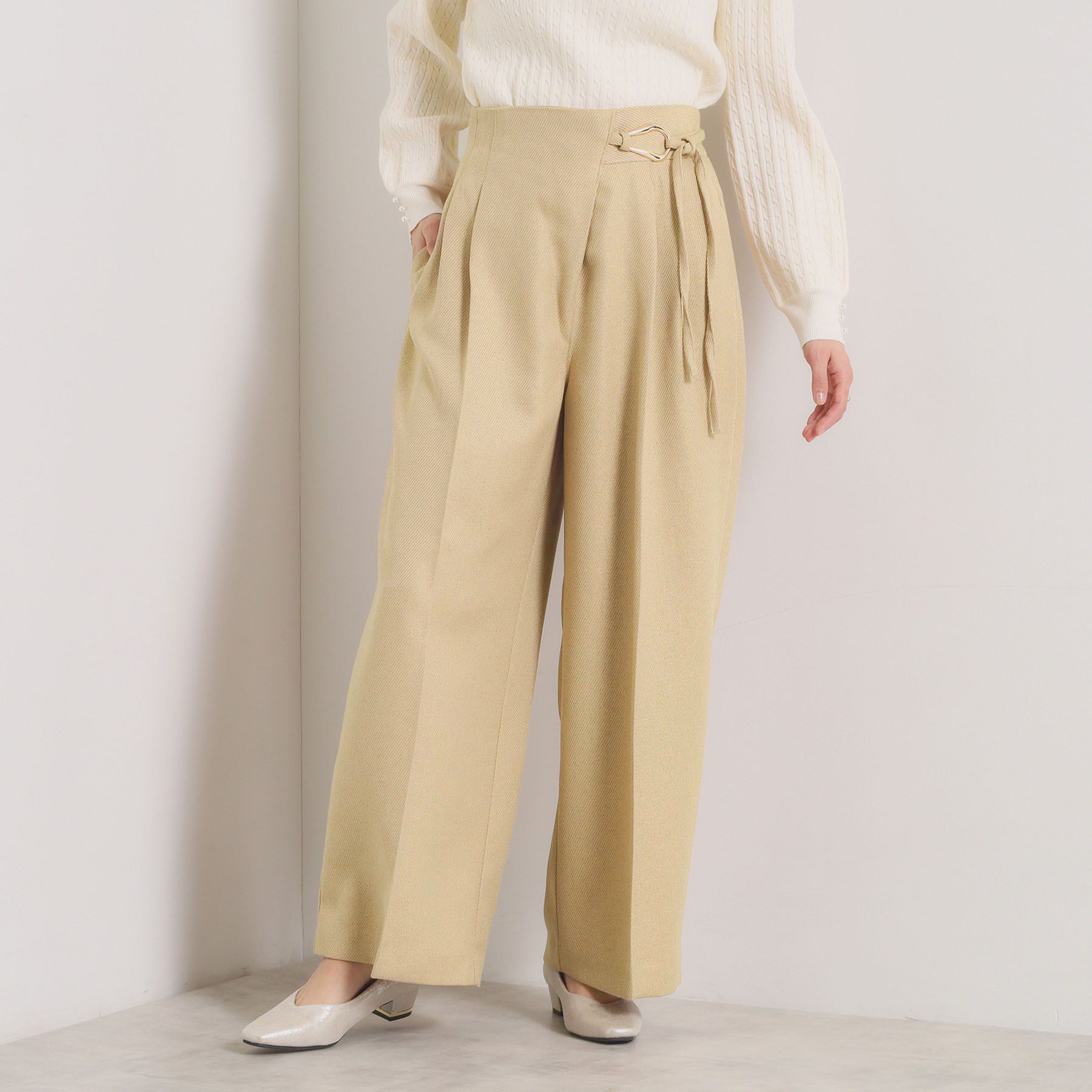 ITS&rsquo;DEMO「【手洗い可／ウエストゴム】ループベルトワイドパンツ」|その他|