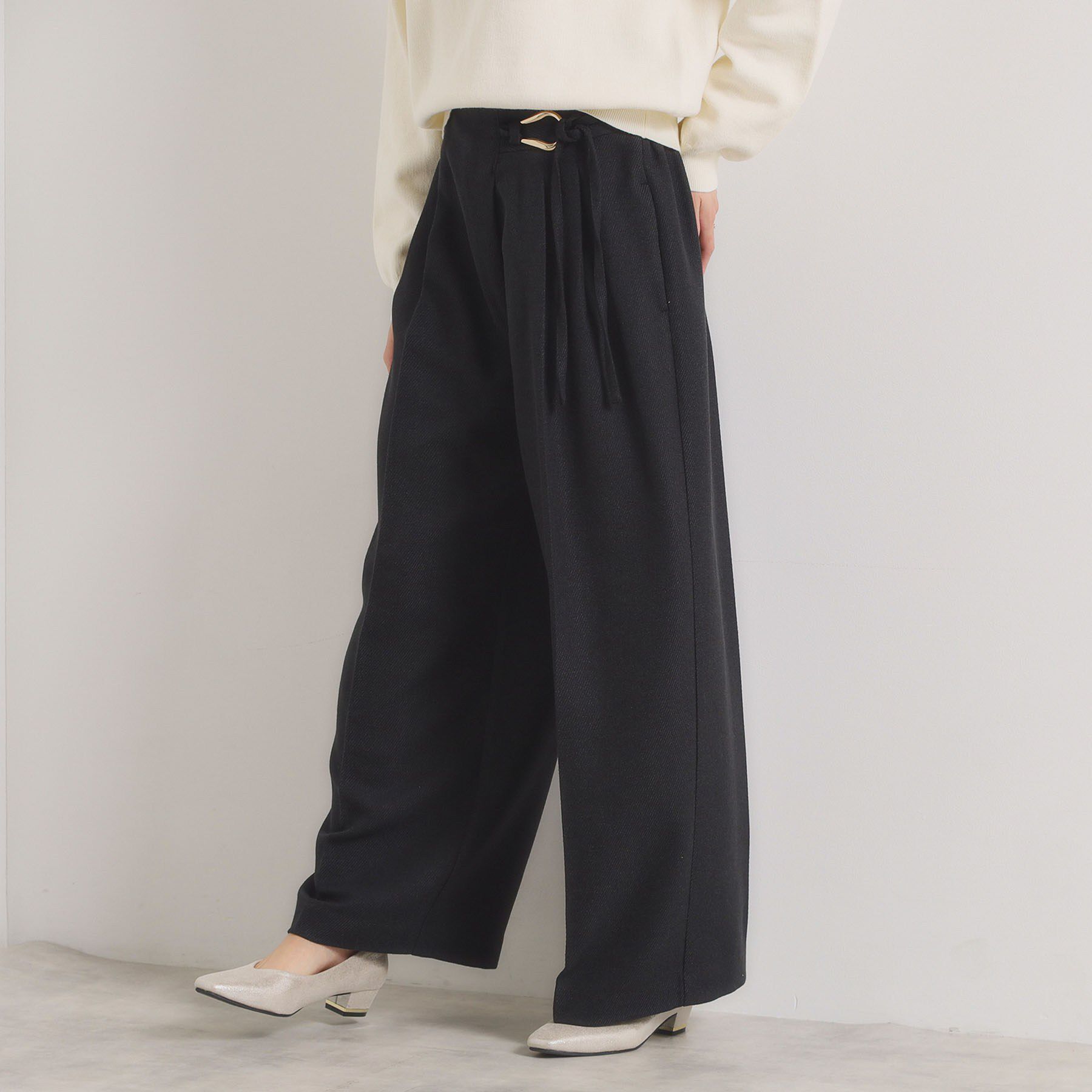 ITS&rsquo;DEMO「【手洗い可／ウエストゴム】ループベルトワイドパンツ」|その他|