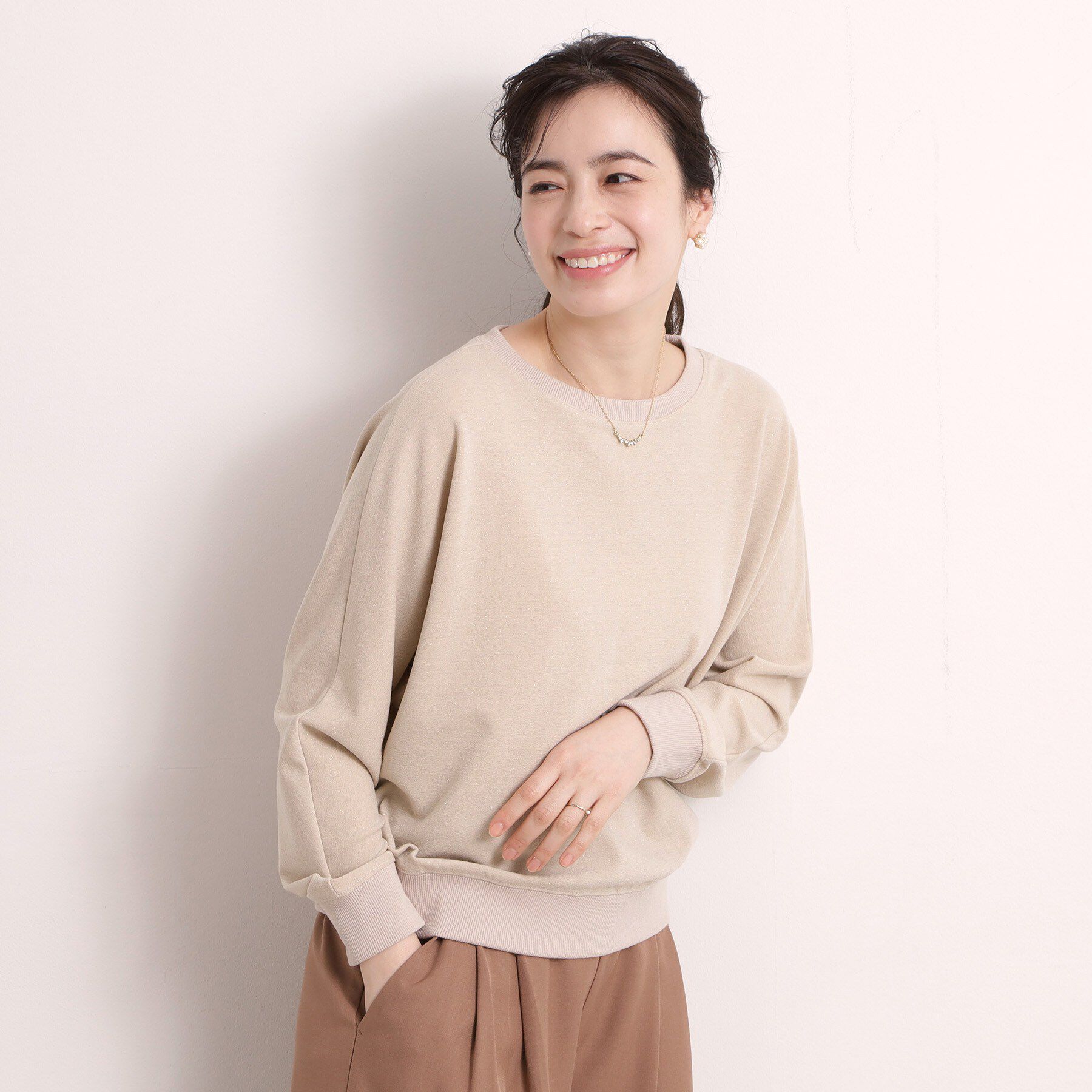 ITS&rsquo;DEMO「【手洗い可】ラメポンチドルマンプルオーバー」|Tシャツ・カットソー|