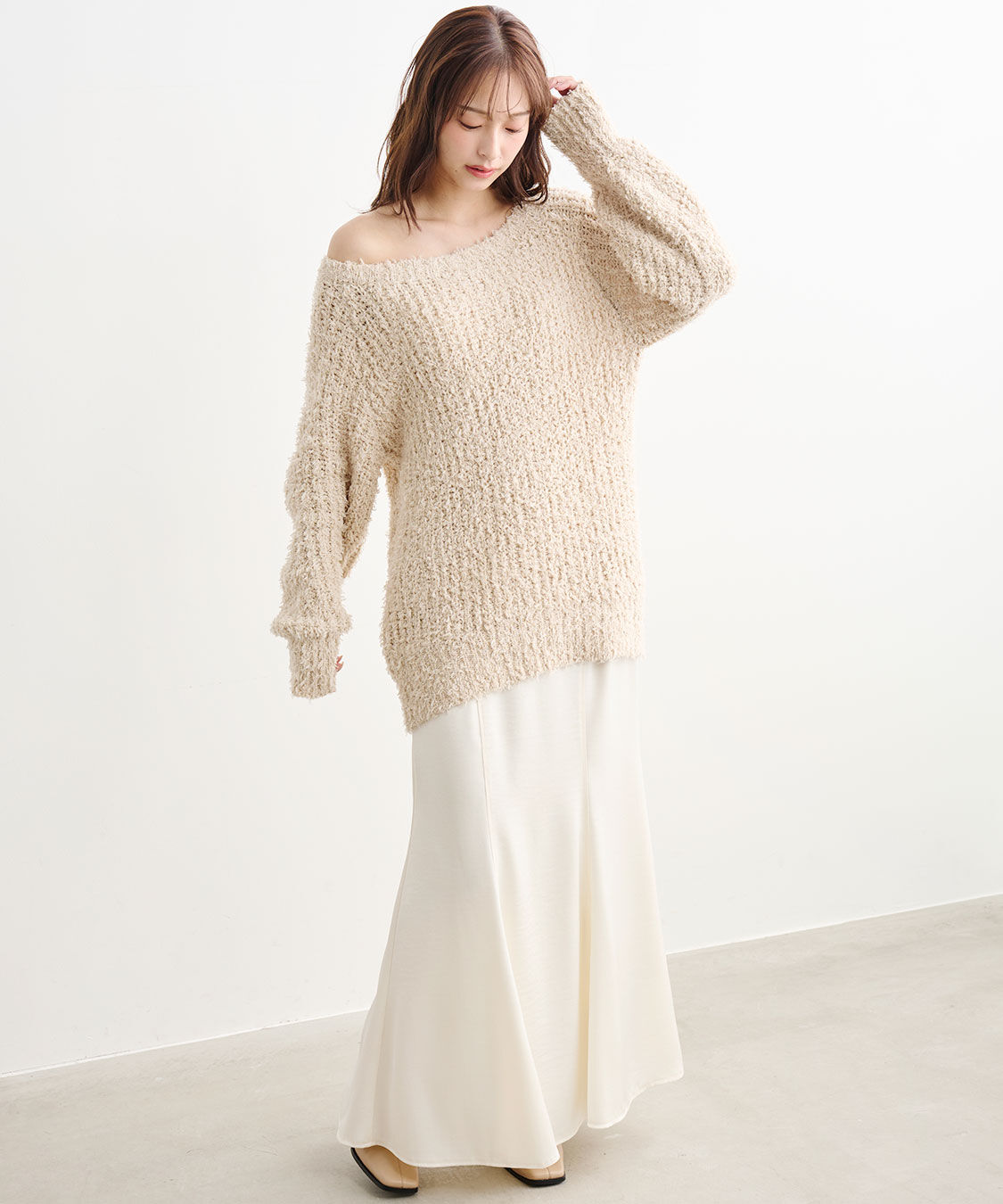 COCO DEAL「カーブ切り替えサテンマーメイドスカート」|スカート|