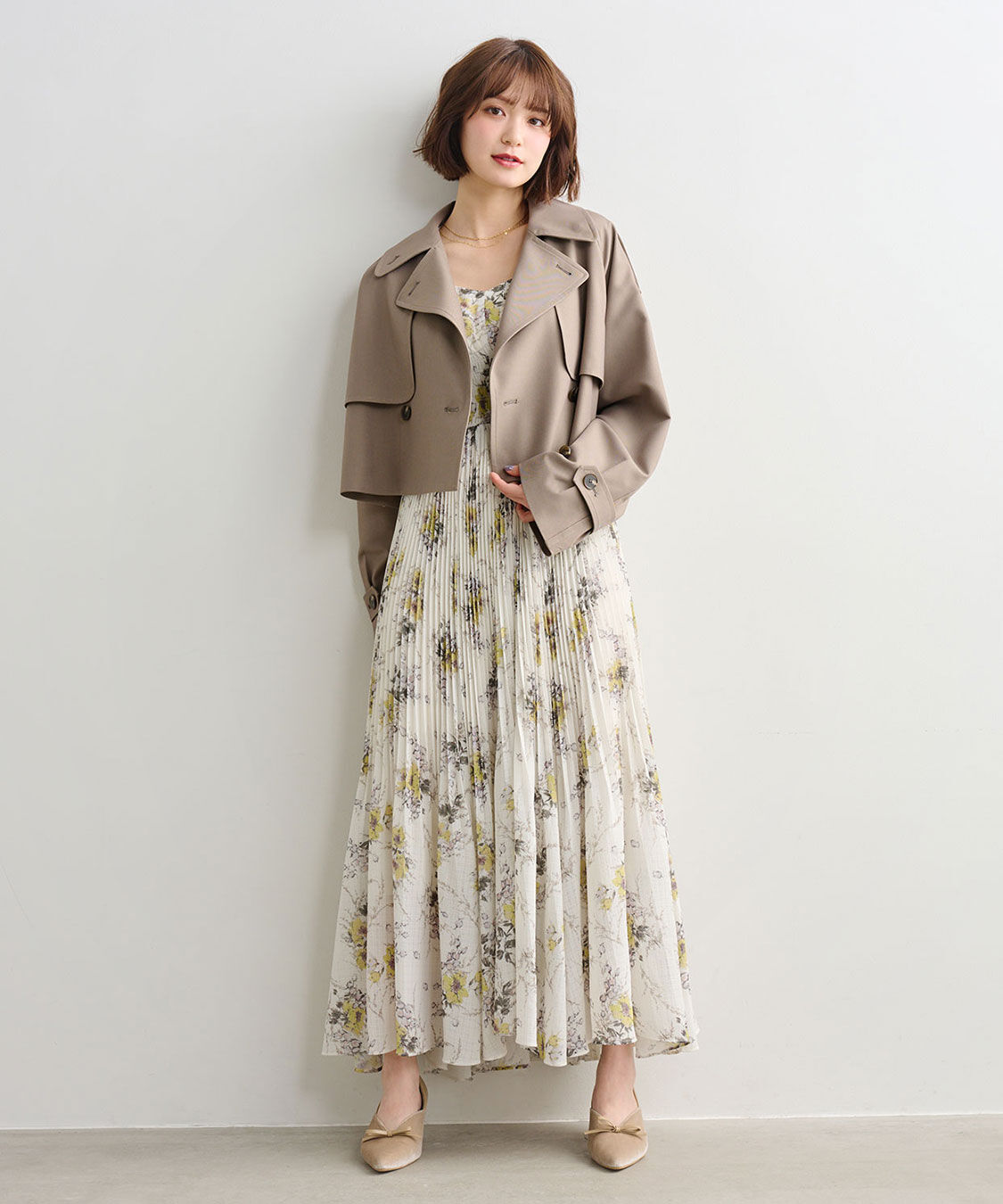 COCO DEAL「シャーリングフラワーワンピース」|ワンピース|