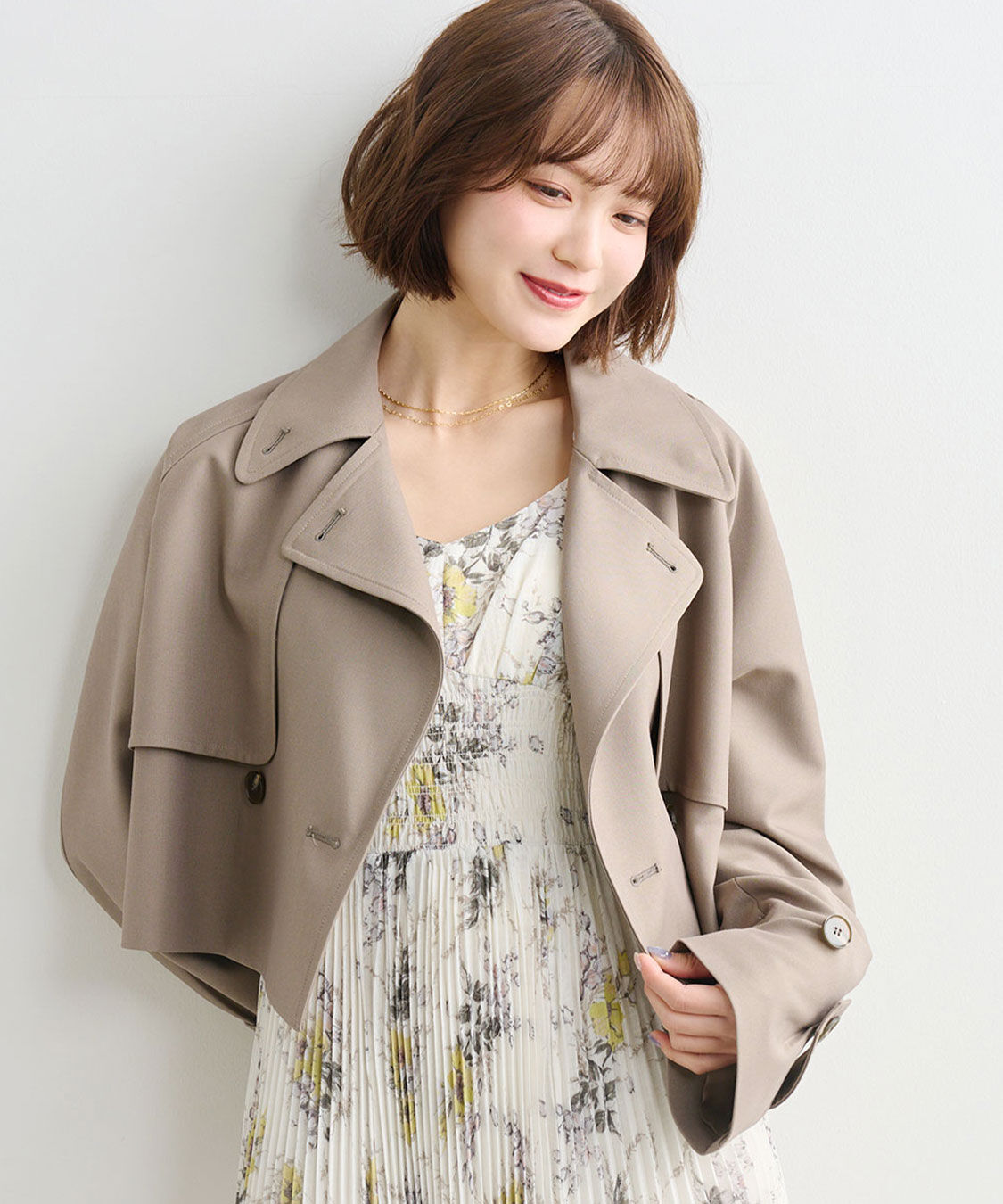 COCO DEAL「シャーリングフラワーワンピース」|ワンピース|