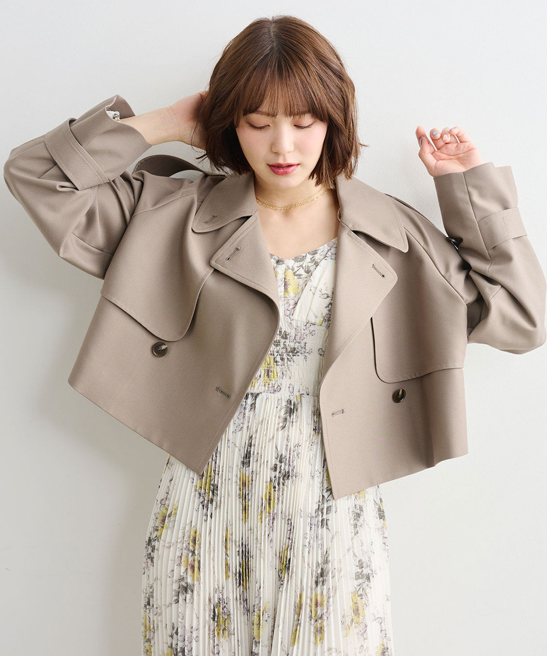 COCO DEAL「シャーリングフラワーワンピース」|ワンピース|