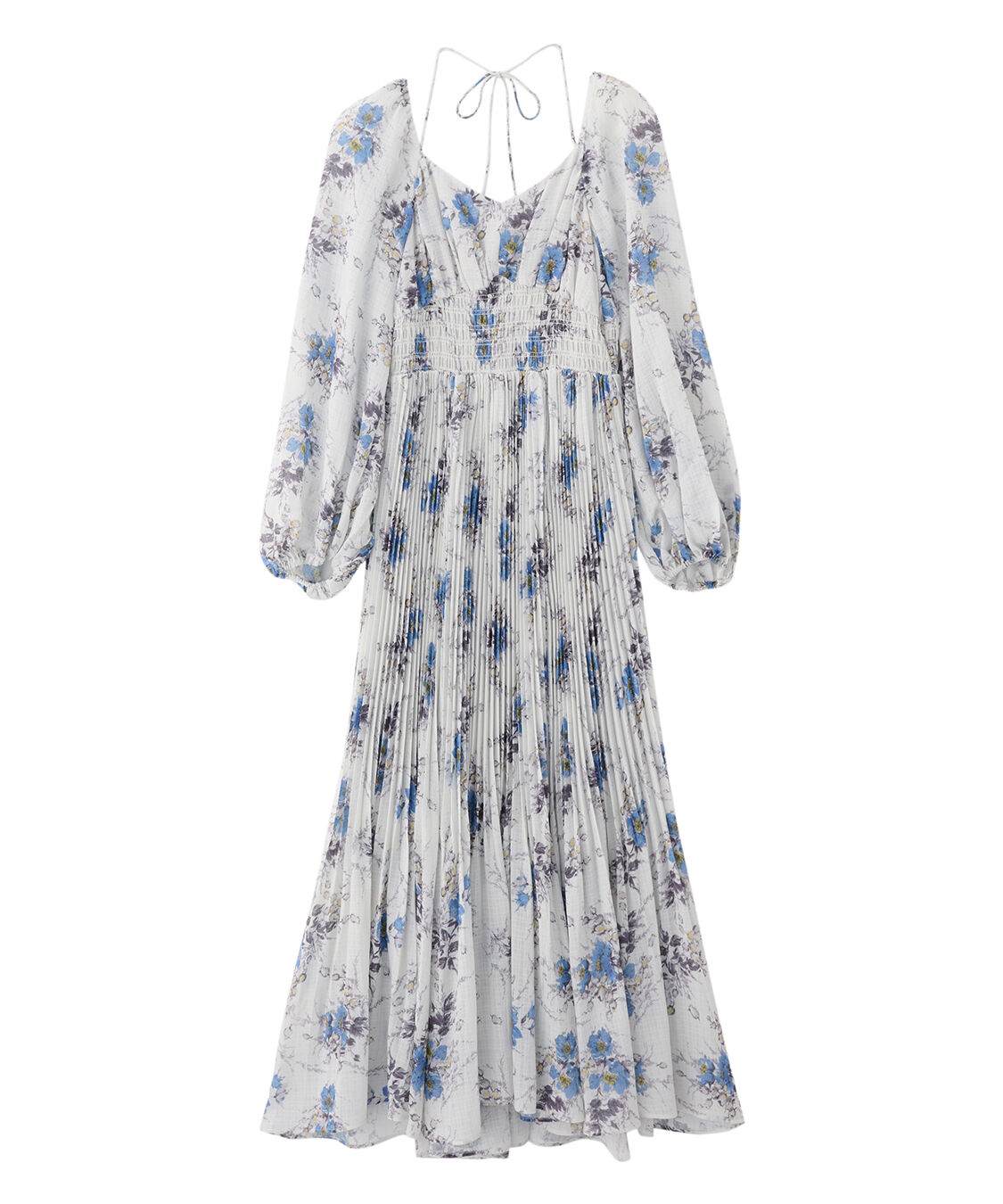 COCO DEAL「シャーリングフラワーワンピース」|ワンピース|ブルーグレー