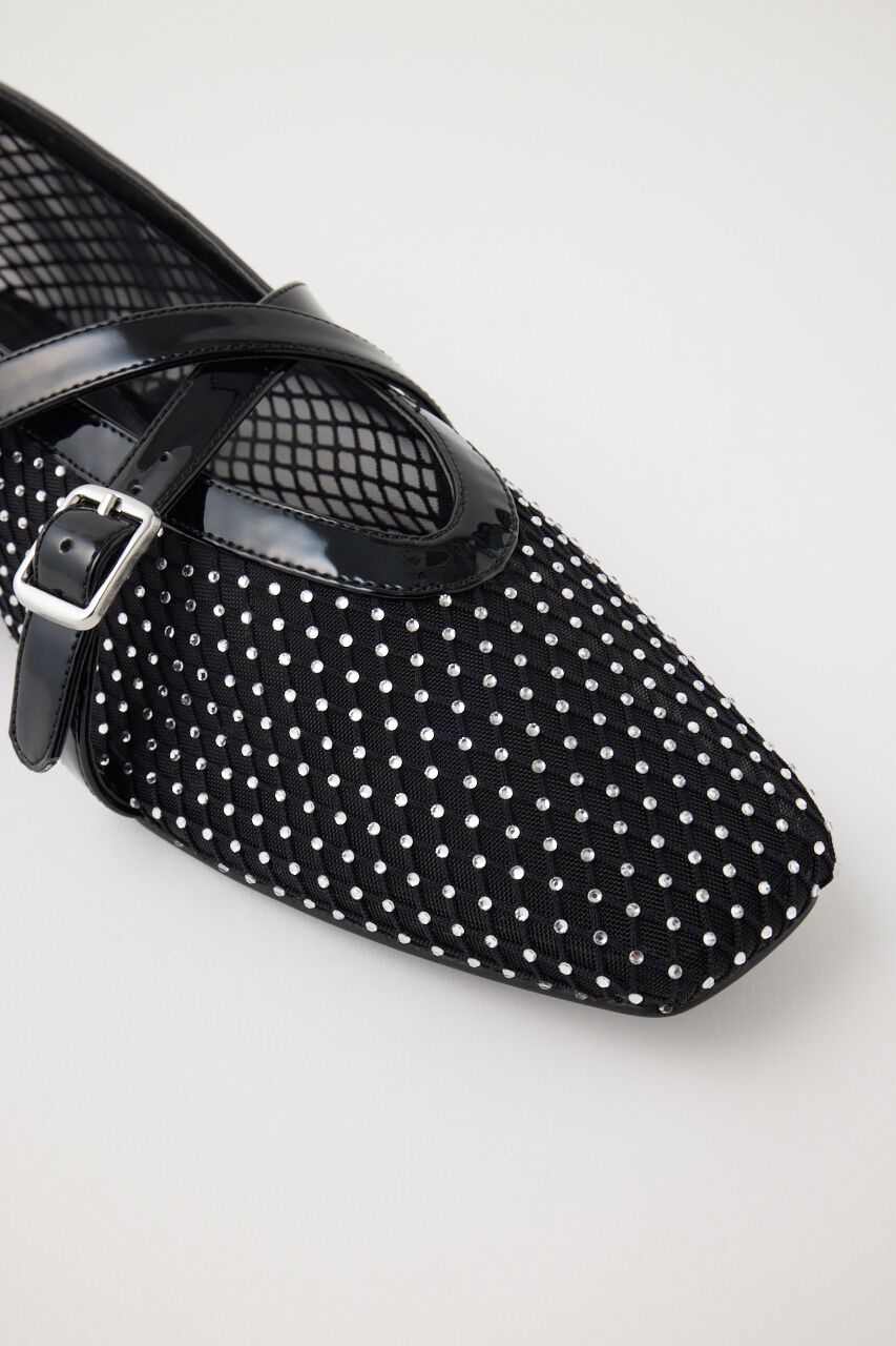 MOUSSY「RHINESTONE SHEER BALLET シューズ」|スリッポン|