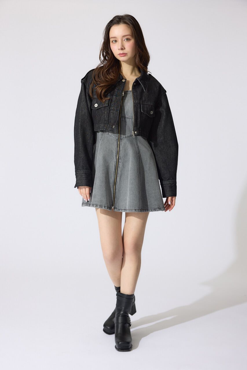 rienda「ベルト付きデニムジャケット」|デニムジャケット|