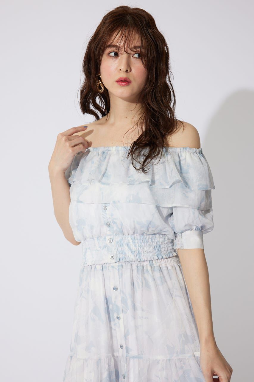 rienda「2WAYオフショルダーショートトップス」|シャツ・ブラウス|柄PUR5