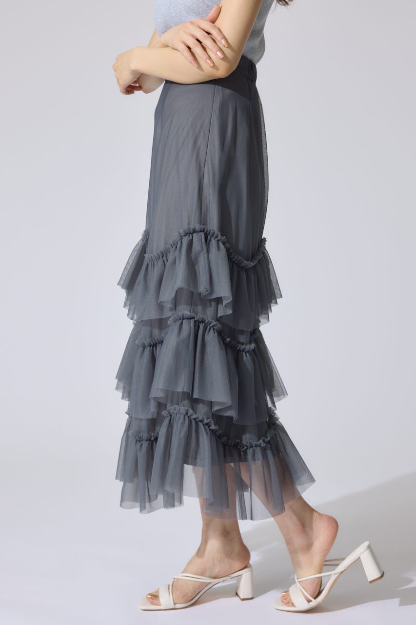 rienda「レイヤードフリルチュールティアードスカート」|スカート|
