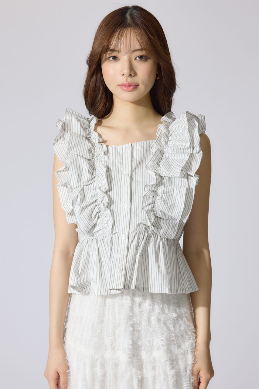 rienda「ダブルフリルブラウス」|シャツ・ブラウス|