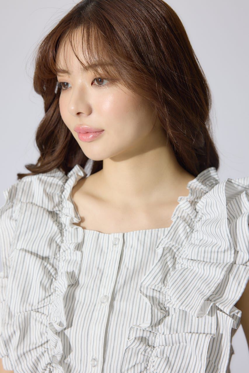 rienda「ダブルフリルブラウス」|シャツ・ブラウス|