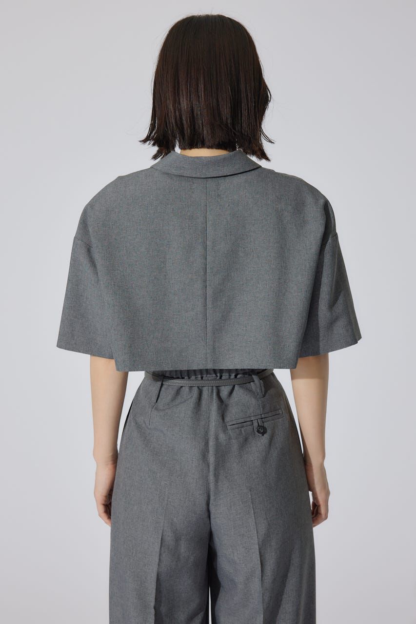 rienda「リネンライククロップドハーフスリーブジャケット」|その他|