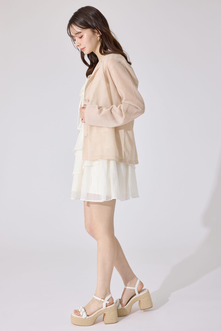 rienda「テーラーカラーシアーニットカーディガン」|カーディガン|